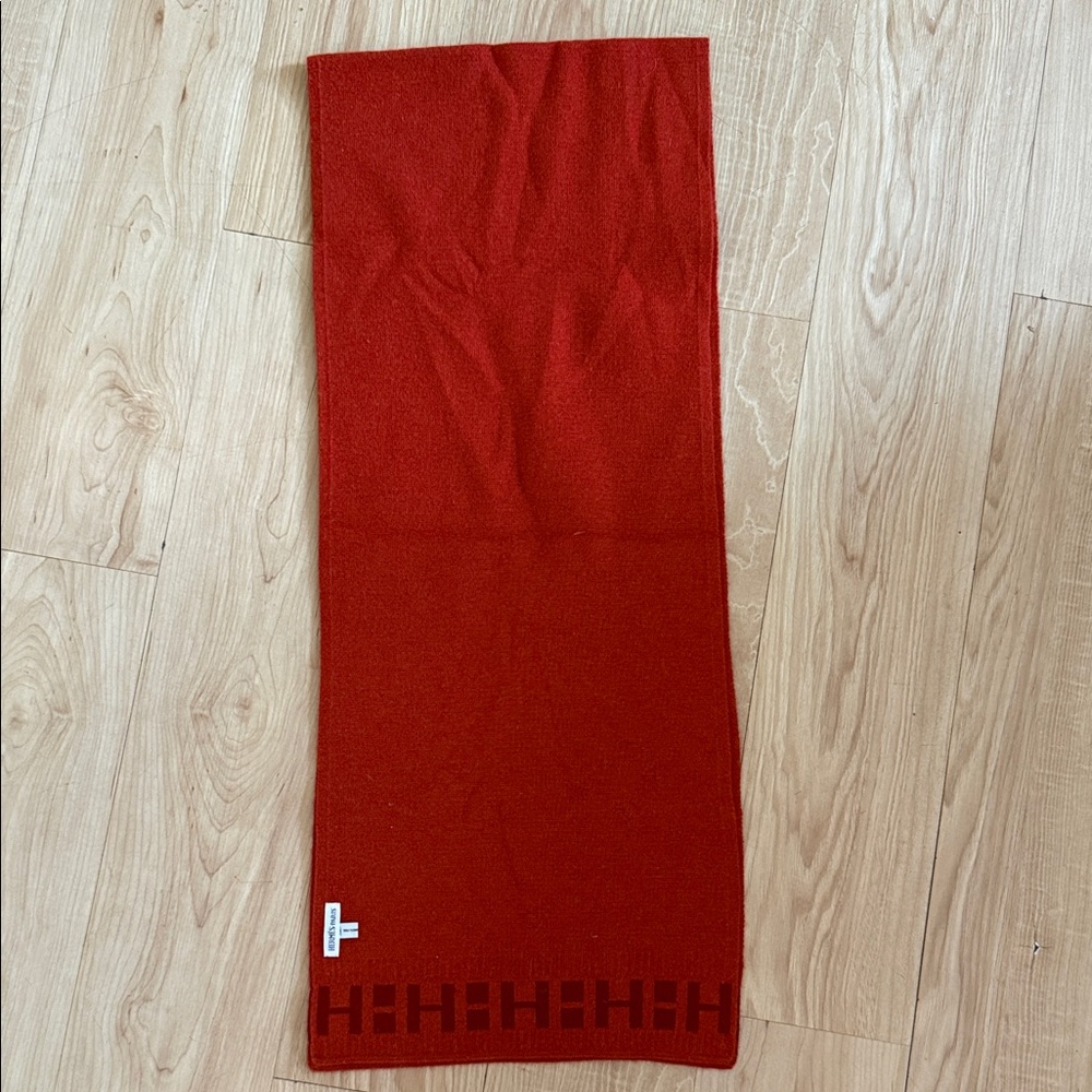 Hermes Red Wool Scarf